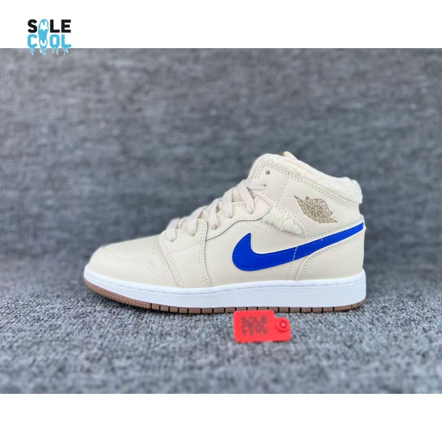 Nike Air Jordan 1 AJ1 Mid GS Fleece Pearl White Shoes DO2207-264