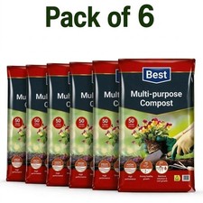 300L Peat Free Multi Purpose Compost 6 Bags Garden Soil Plants Pots 0.18 per litre