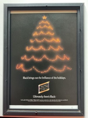 Vintage Alkohol Werbung, Johnnie Walker,  Blatt im Rahmen 33x24cm,