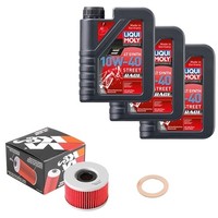 K&N ÖLfilter Set Liqui Moly 10W-40 Race 3L FüR Honda CX 500 CX500 Bj.1981