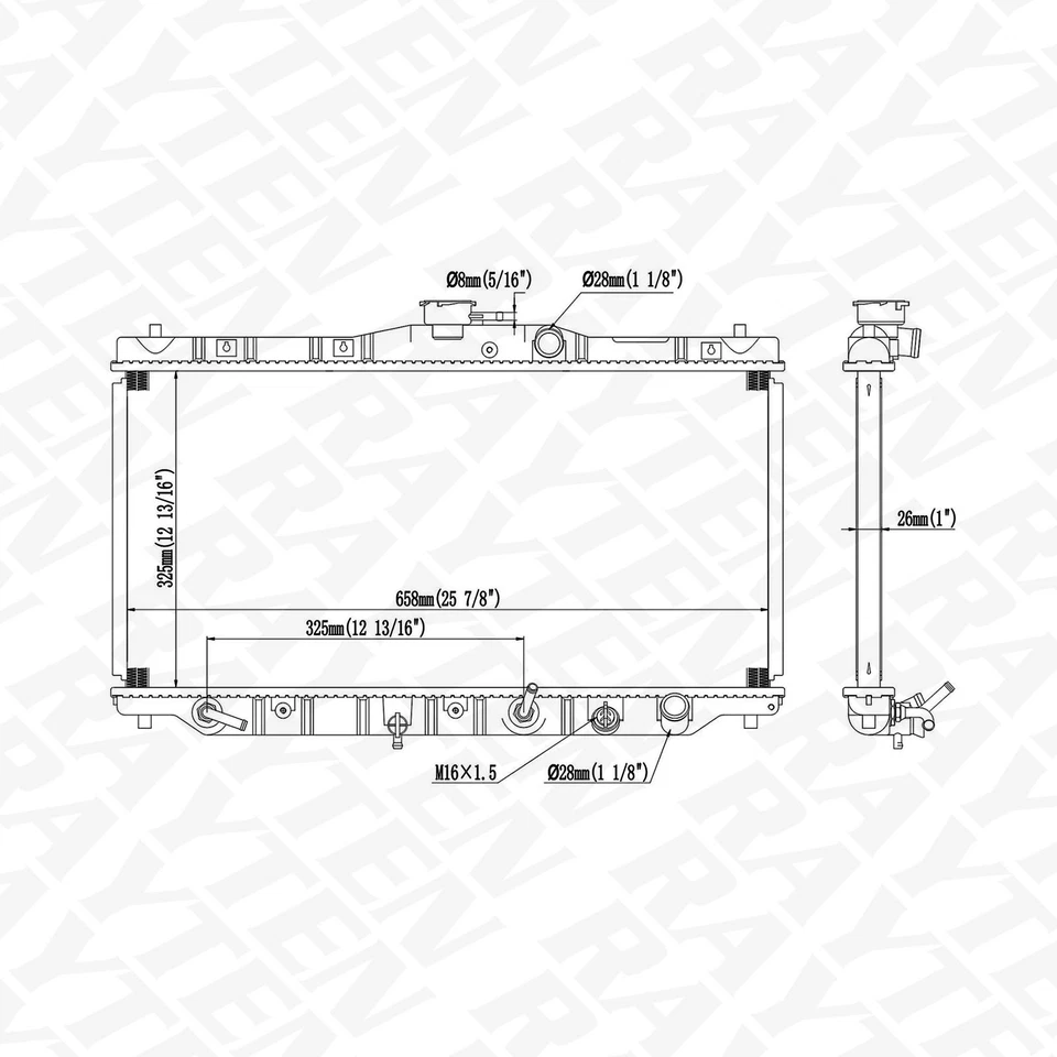 NEW 928 Radiator Fit for Honda Accord 1986 1987 1988 1989 2.0 L4 - Изображение 3 из 4