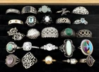 Sterling Silver Rings Lot of 25 Vintage & Modern 108g