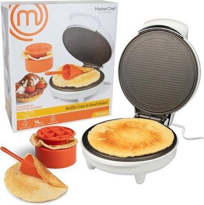 MasterChef Waffle Cone & Bowl Maker Includes Shaper Roller & Bowl Press