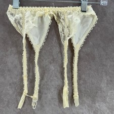 Vintage Victoria's Secret Gold Label Lace Garter Belt Ivory Pearl Small Coquette