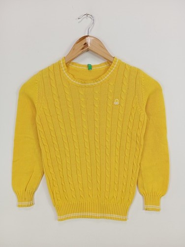 UNITED COLORS OF BENETTON Maglione Giallo Treccia Bambini (INT S)