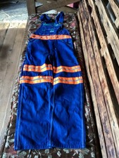 Liberty Bib Safety Overalls With Hi-Vis Tape 30x32 Denim Blue Jean Carpenter