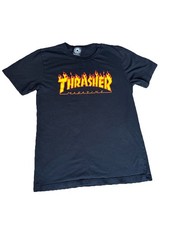 THRASHER MAGAZINE Classic Flame Logo Streetwear Black Shirt - Medium - skate bmx