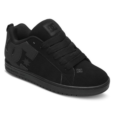 DC mens Court Graffik Casual Skate Shoe, Black/Black/Black, 7.5 US