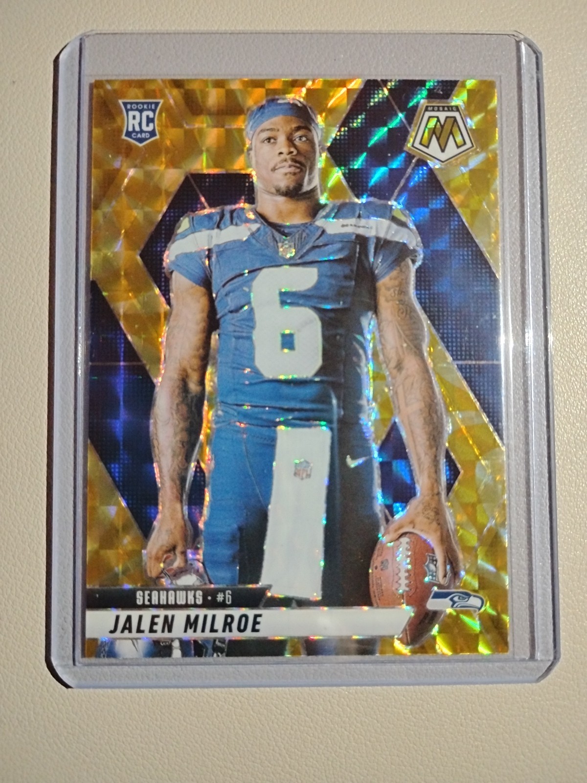 2025 Panini Mosaic Jalen Milroe (RC) #283 Variation Reactive Yellow Mosaic Prizm