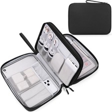 FYY Electronic Organizer, Travel Tech Pouch 10.8 x 8 x 3.15 inches, Black