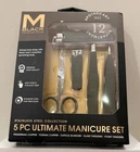 M Black Stainless Steel Apothecary No 12 Manicure Set Adult 5 Piece
