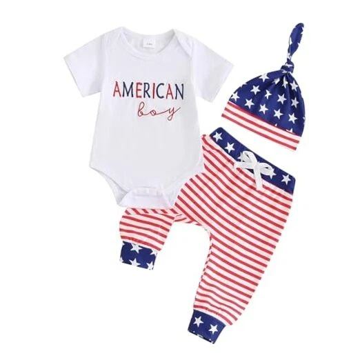 4th of July Newborn Baby Boy Clothes My First Fourth of July 0-3 Months A Red