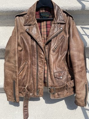 Schott Barney s New York One Star 2009 Brown Leather Perfecto Jacket PER1 Large