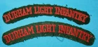 WW2 DURHAM LIGHT INFANTRY CLOTH SHOULDER TITLE PATCH GENUINE MILITARY BADGE PAIR