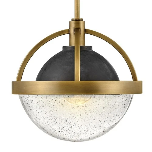 Hinkley Watson Medium Pendant - Mid-Century Modern, Clear Seedy Glass Globe, - Picture 6 of 8