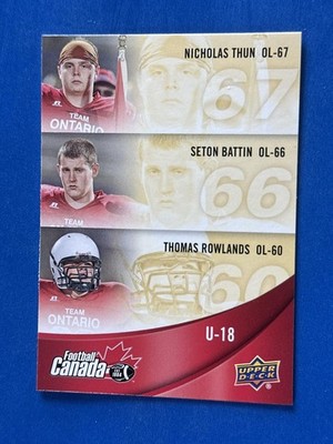2013 UD USA Football Team Canada Seton Battin/Nicholas Thun/Thomas Rowlands