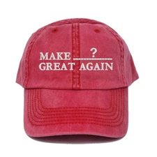 Custom red cap hat, Make ? Great Again with your own text, parody cap hat