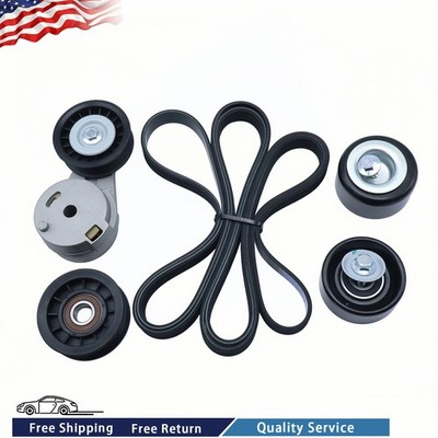 Fits 06-11 Chevy Impala 3.5L 5pc Serpentine Belt Tensioner Idler Pulley Kit Set