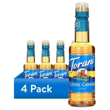 (4 pack) Torani Sugar Free Classic Caramel Syrup, 12.7 oz
