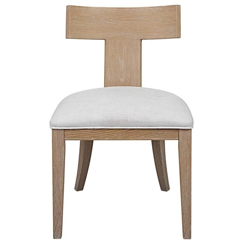 Uttermost Idris White Fabric Armless Chair - Picture 7 of 9