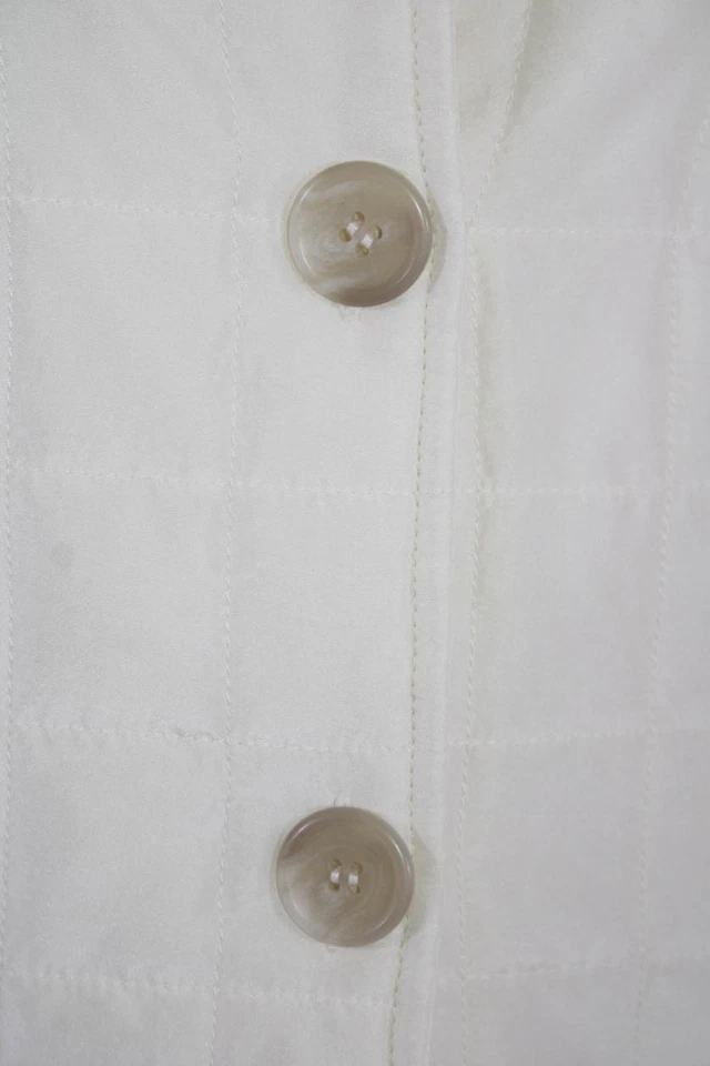 J. Mclaughlin Womens Silk Textured Quilted Button Open Front Sweater Cream Size - Image 4 of 4