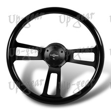 Black Wood Grip W-power 432mm 17 Aluminum Black 5-hole Steering Wheel