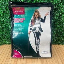 Kids Skeleton Suit Costume The Signature Collection Sz Large Halloween