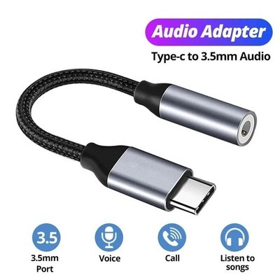USB Type C TO 3.5mm Female Headphone Jack Adapter AUX Stereo Speaker Audio Cable