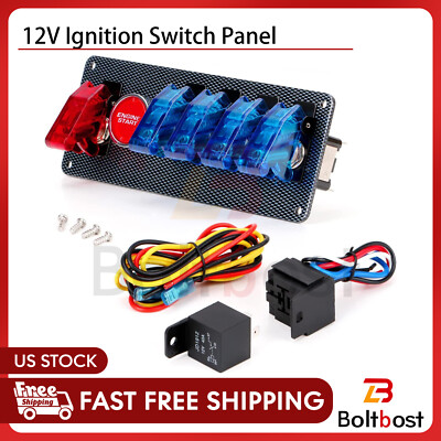 12V Ignition Switch Panel For Race Car Ignition Starter Switches 6 in 1