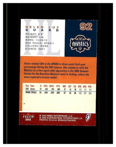 2001-02 FLEER ULTRA WNBA BASKETBALL YOU PICK SEE SCANS .99 UNLIMITED SHIPPING - Picture 177 of 197