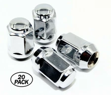 20 1/2" 1.5" 13/16 21mm Hex Chrome Acorn Factory Style Lug Nuts Ford Mustang 