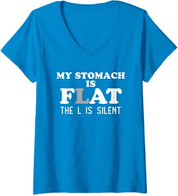 Funny Fat Guy Joke Gift Big Belly Stomach Meme Ladies' V-Neck Tshirt
