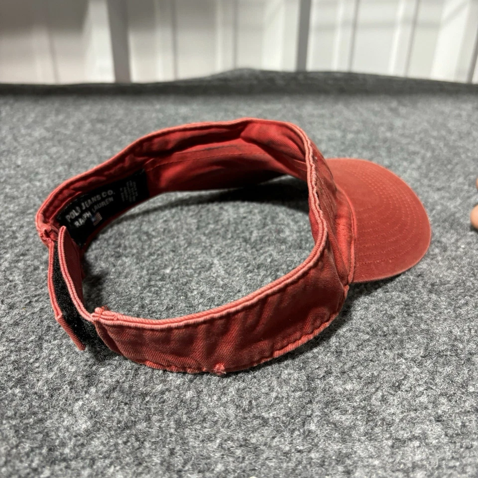 Polo Jeans Visera Sombrero Gorra Adulto Talla Única Rojo Ajustable Ralph Lauren* Foto 3 de 4