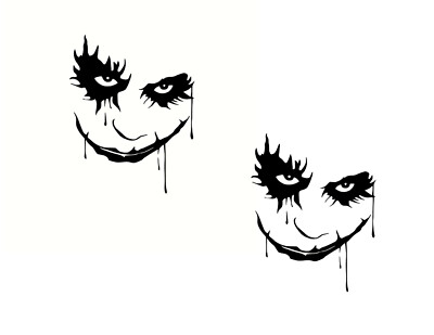 2x Joker Sticker, Face Joker Sticker,Vinyl Aufkleber