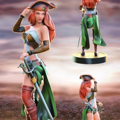 1/24 Scale 75mm Resin Figure Pirate Queen Miniatures Model Unassembled