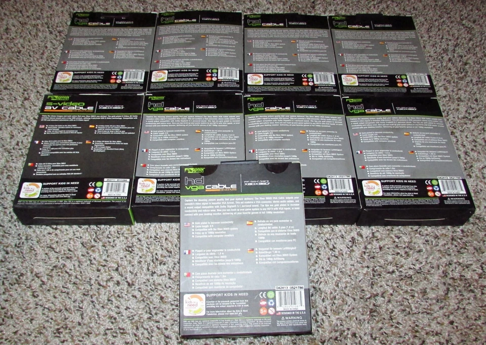 Lot of 9 KMD Xbox 360 VGA Cables 6ft Brand New / Fast Shipping - Image 2 of 2