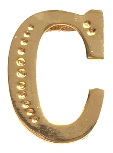 Letter C Orange Lodge Order Gold Gilt Plated Character for Collarette Sash - Afbeelding 1 van 3