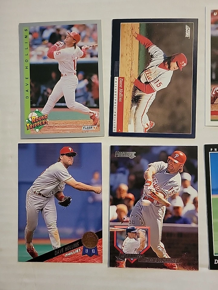(34) Dave Hollins Lote Phillies Topps Upper Deck Leaf SP 1990-95 2 Novatos Foto 4 de 4