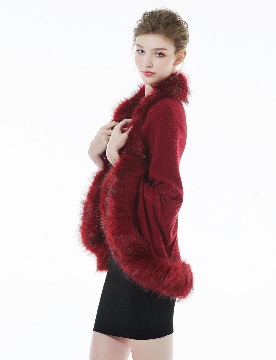 Burgundy hotsell fur wrap