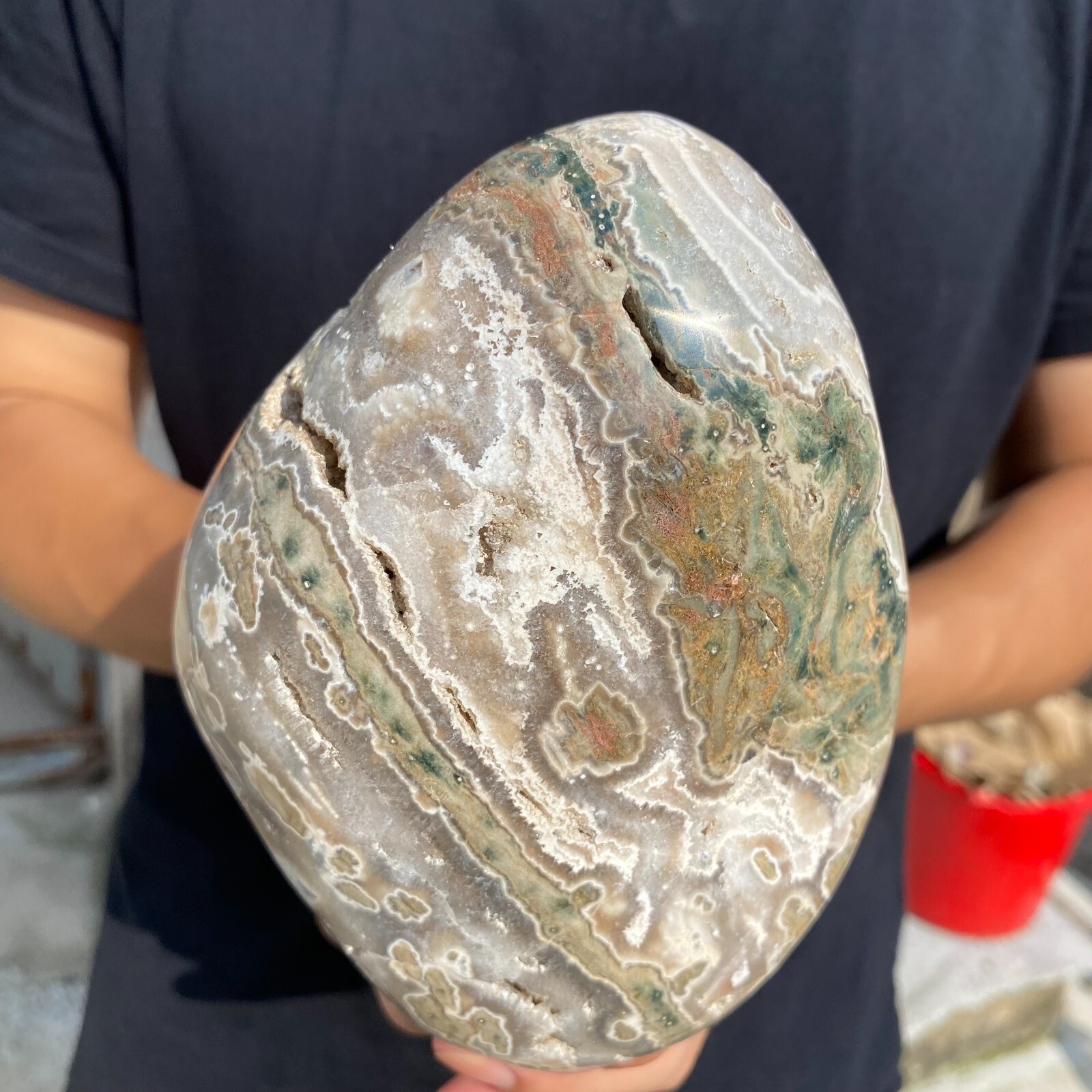 5.1lb Natural Colourful Ocean Jasper Crystal Polished Display Specimen Healing