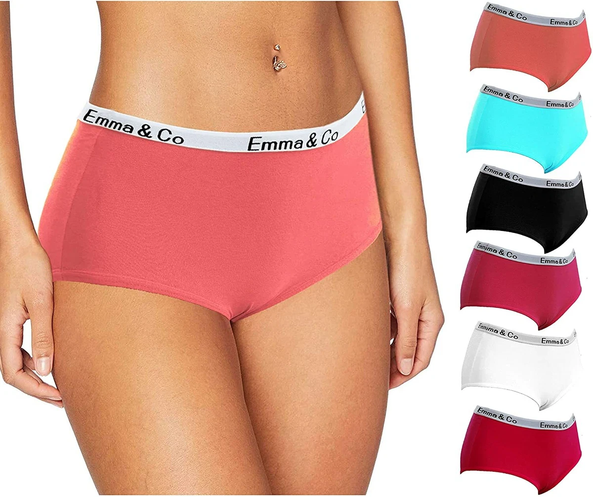 6 Pack Girls Ladies Underwear Mid Rise Cotton Briefs Basic Comfortable  Knickers