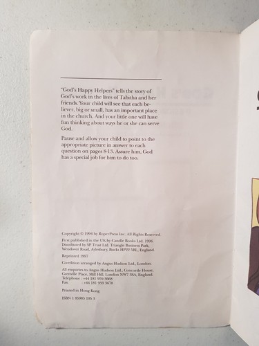 Me Too! Book - God's Happy Helpers The Story Of Tabitha & Friends 1997 Lashbrook - Imagen 5 de 8