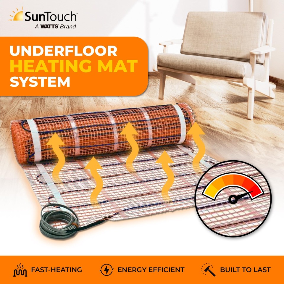 SunTouch TapeMat Electric Under Floor Heating Mat for 120V, 2.0' x 5.0' 840213001001 eBay
