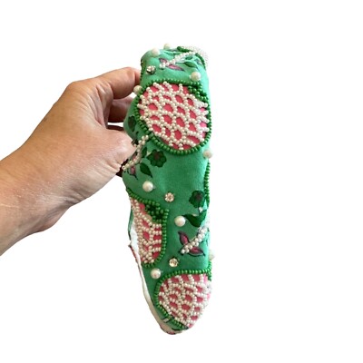 Anthropologie Llani Isobel Embroidered Beaded Green Headband NWT Anthropologie Llani Isobel Embroidered Beaded Green Headband  main image 3