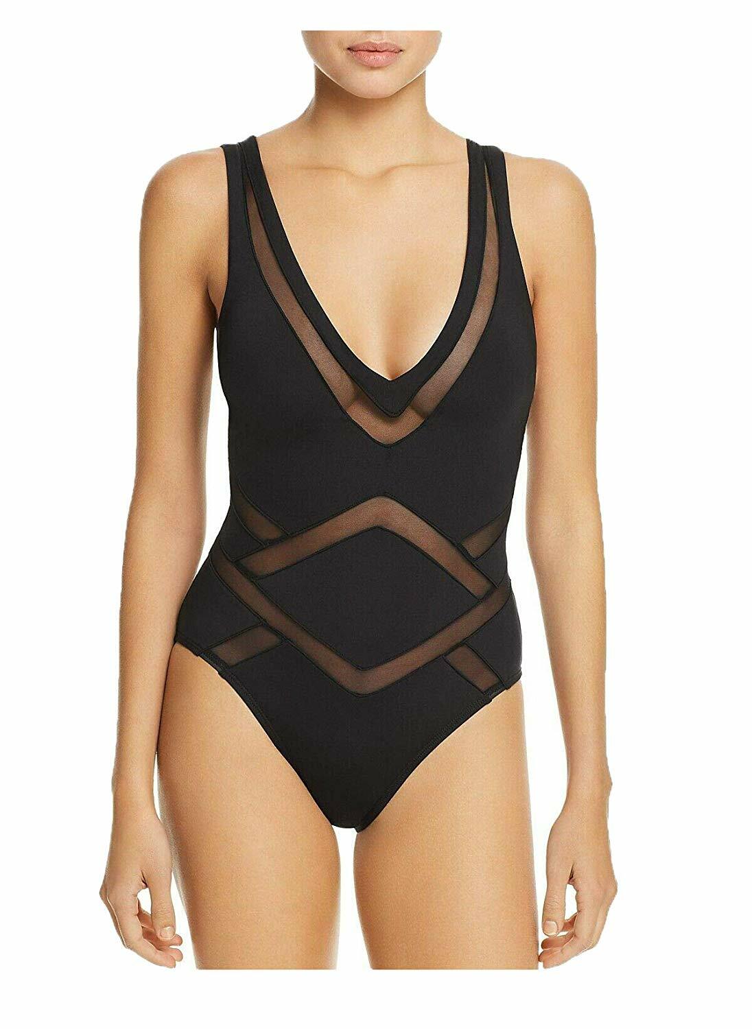 Кеннет Коул (Kenneth Cole) Черный, полностью облегающий, Цельный, Черный, маленький