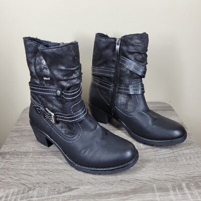 Spring Step Women's Boisa Winter Boot | Water Resistant Vegan Leather Pull-On Boot With Faux Fur