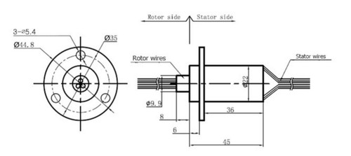 ANILLO DESLIZANTE GENERADOR DE TURBINA EÓLICA PESADA 2 FASES 30 AMPERIOS POR CONDUCTOR/CABLE - Imagen 2 de 2