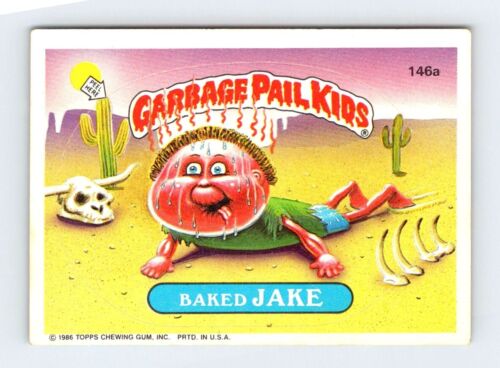 Garbage Pail Kids Sticker BAKED JAKE 146A Topps Trading Card 1986 B169 - Afbeelding 1 van 2