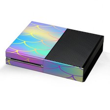 Xbox One Console Skins Decal Wrap ONLY - Pastel colorful mermaid scales