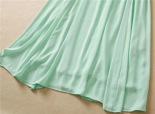 Princess Designer Elegant Casual Party V-Neck Short Sleeve Midi Mint Dress - Picture 19 of 36